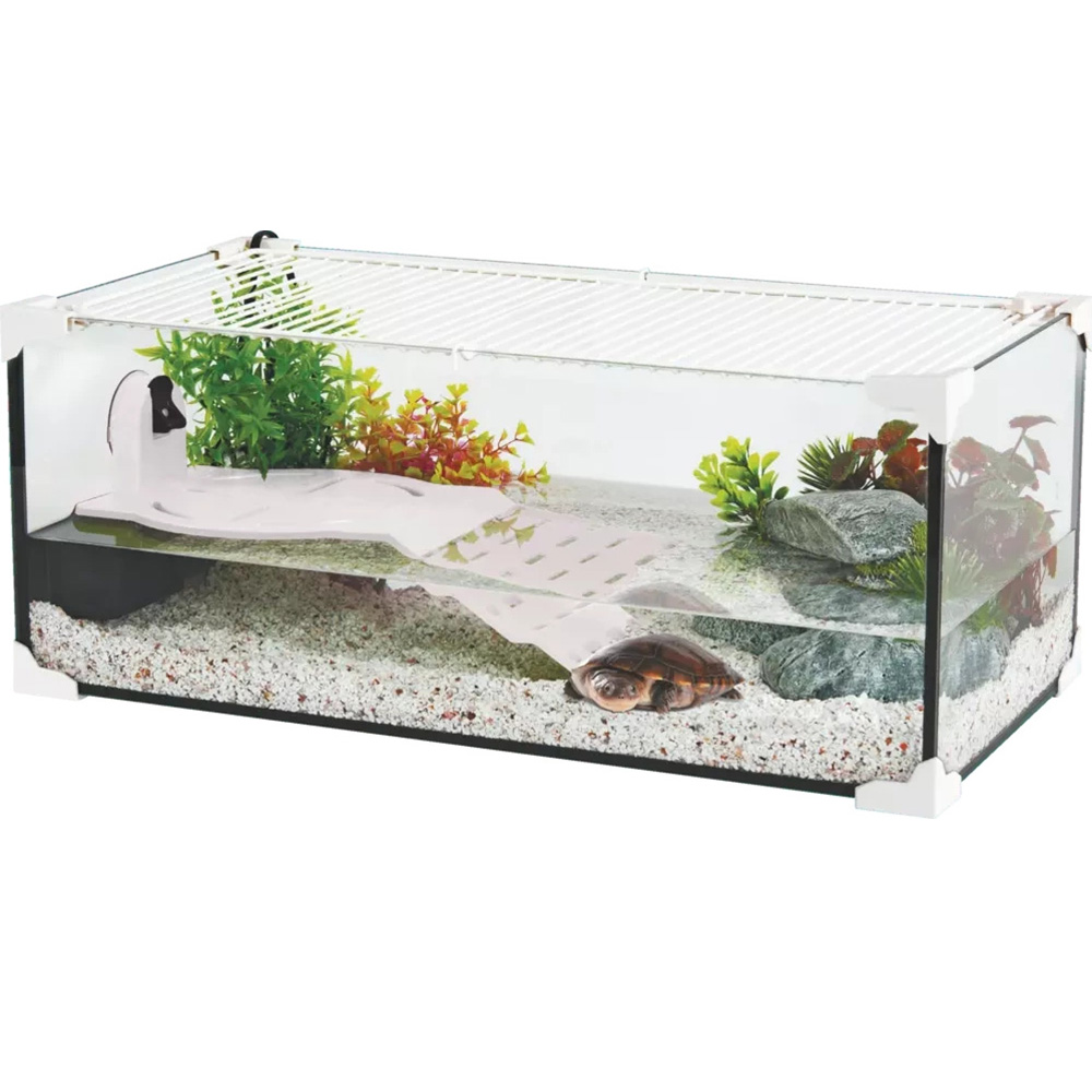 Zolux Karapas Aqua Pro 50 - Akwaterrarium dla Żółwia Wodnego 50x25x20cm, Białe.jpg